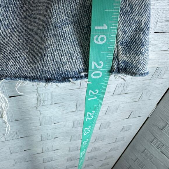 Ava & Viv high rise relax fit Bermuda short cut off denim medium wash plus size - Picture 8 of 12